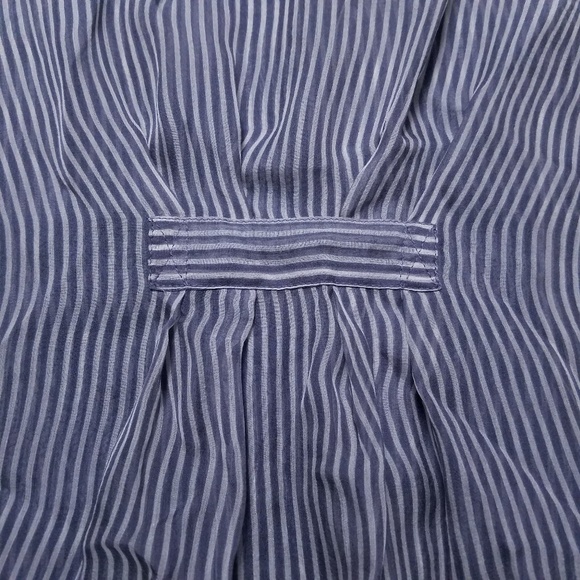 100% silk grey button down blouse xs - Picture 6 of 6